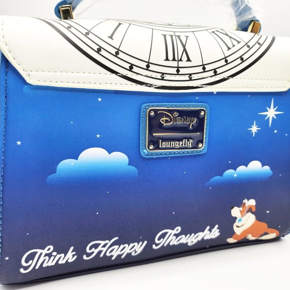 Loungefly Bags Peter Pan Clock Glow In The Dark Crossbody Bag By